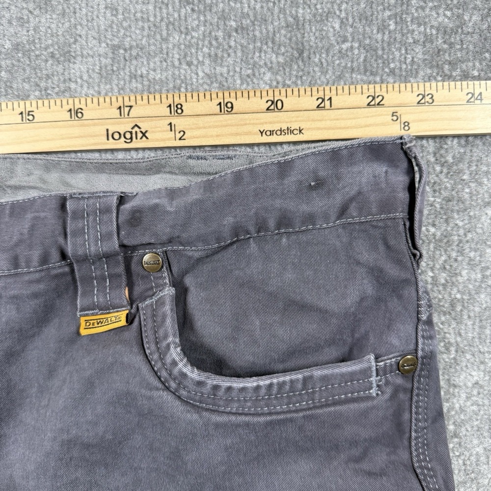 Dewalt Madison Pants Men's 46x33 Gray Double Knee Stretch Straight Leg Workwear - Picture 5 of 8